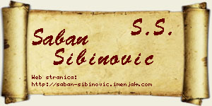 Šaban Sibinović vizit kartica
